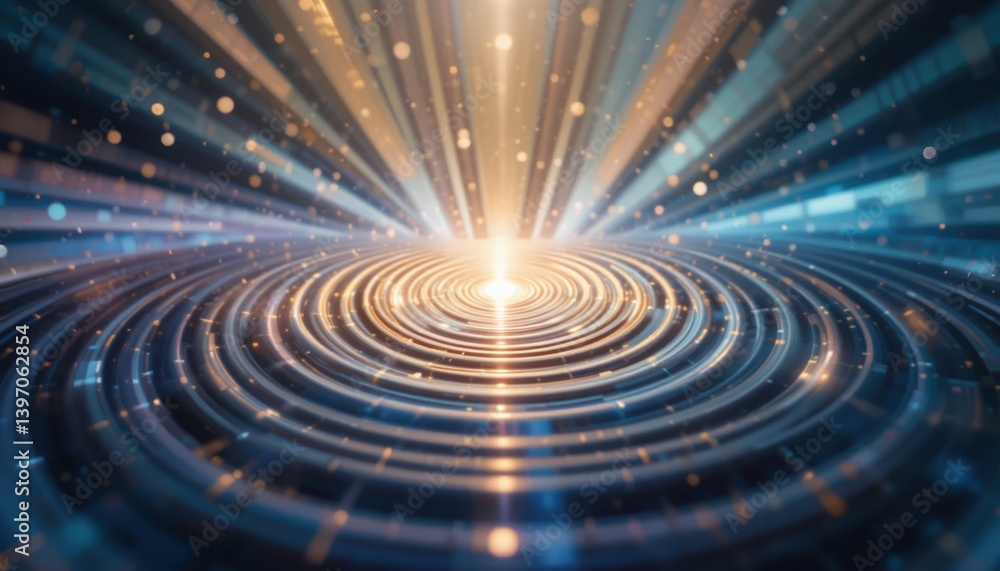 Poster dynamic light patterns digital realm abstract artwork futuristic environment top-down view concept o