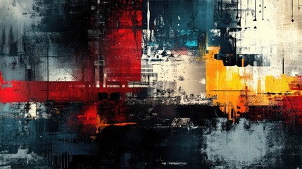 Design art background featuring a grunge texture with dark, muted colors and distressed elements, creating an edgy, urban feel illustration