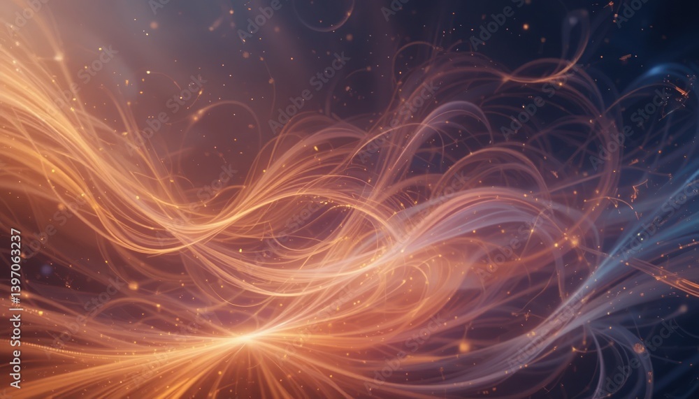 Aufkleber dynamic swirls of light and color abstract digital art illuminated background modern aesthetic vibra