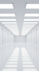 Obraz premium Bright White Hallway: Modern Architecture, Clean Lines, and Stunning Light Reflections - A Vision of Minimalist Design