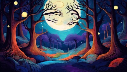 Obraz premium fantasy landscape with fantasy scene