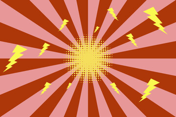 This is a dark red and lightning comic background suitable for comic background designs, banners, posters, flyers, advertisements, anime comics, cartoons, advertisements, drinks, food