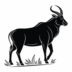 Traditional Indian Ox Icon Strong Black Silhouette Design