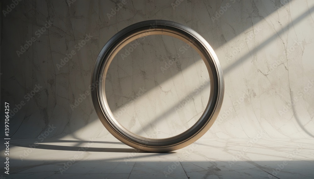 Poster dynamic circular motion minimalist studio digital art contemporary space close-up view geometric exp