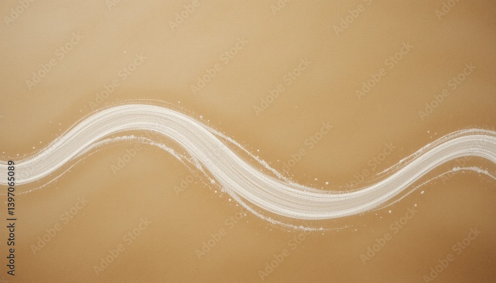 Poster flowing white lines creating artistic patterns on brown background abstract design digital artwork m