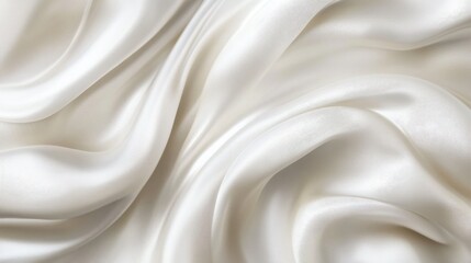 Obraz premium Abstract smooth elegant white fabric silk texture soft background, flowing satin waves. illustration