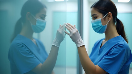 Exploring Pandemic Safety: Sanitation, Mask Enforcement, Vaccination Drives & Contact Tracing for Public Health - Photo Stock Concept with Left Space