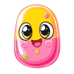 Obraz premium Delightful cartoon candy character whimsical setting digital art playful environment creative perspective