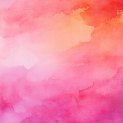 Fototapeta premium Warm Pink Orange Watercolor Texture, Abstract Bright Wash Background for Cheerful Designs