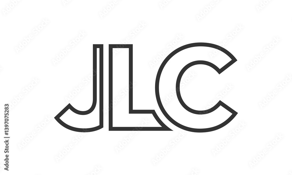 Poster jlc logo design template with strong and modern bold text. initial based vector logotype featuring s