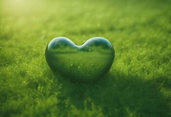 green planet earth meadow shaped heart day globe nature seed environmental leaf environment biodiversity ecology plant sustainability shape generative save ai grass copy reusing space restoration