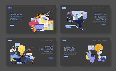 AI For Top Managers In Mid Sized Businesses. Flat Vector Illustration