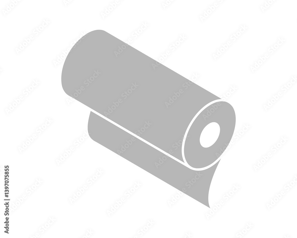 Poster simple yet impactful isometric illustration of a roll of paper. perfect for representing concepts of