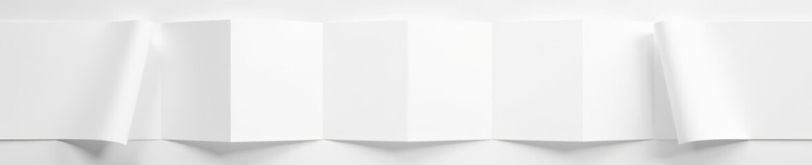 Blank white folded card template with shadows on light background, Paper, Branding, Template