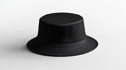 Blank black bucket hat mockup, no gravity illustration