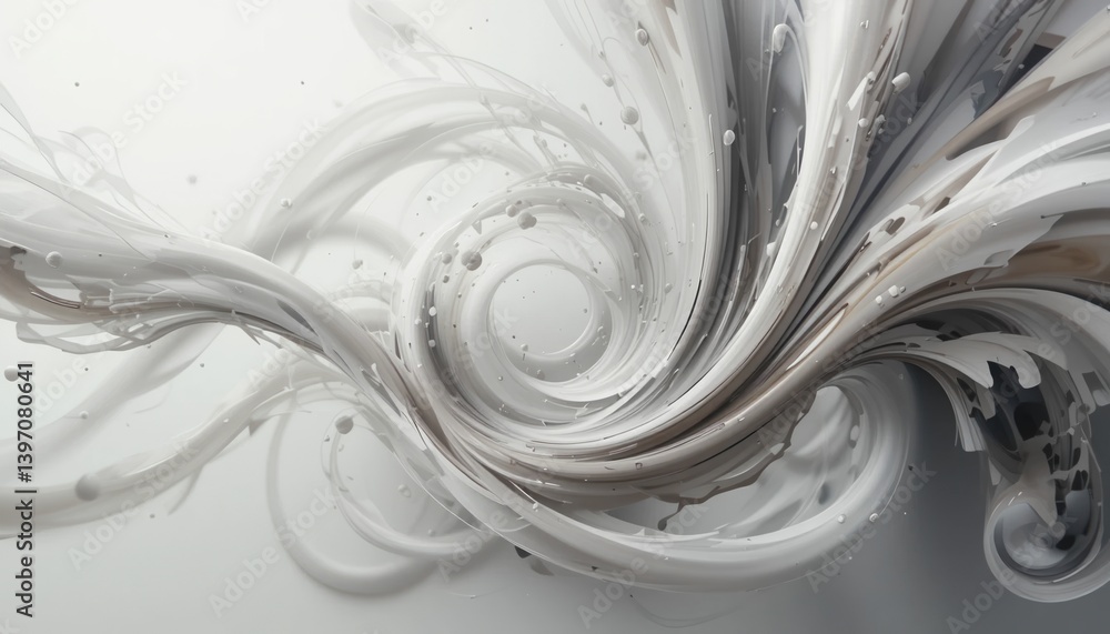 Poster dynamic abstract swirl art display modern gallery digital artwork contemporary environment close-up 