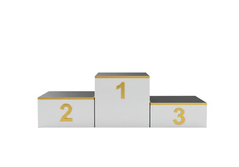 Isolated Podium with Gold Numbers for Top Achievers