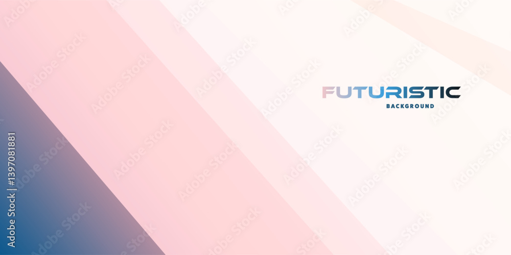 Aufkleber a futuristic background with abstract geometric shapes in pink, blue and white. clean lines and a dy