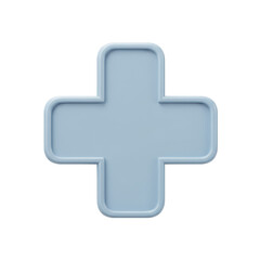 Blue Medical Cross Icon with Rounded Corners