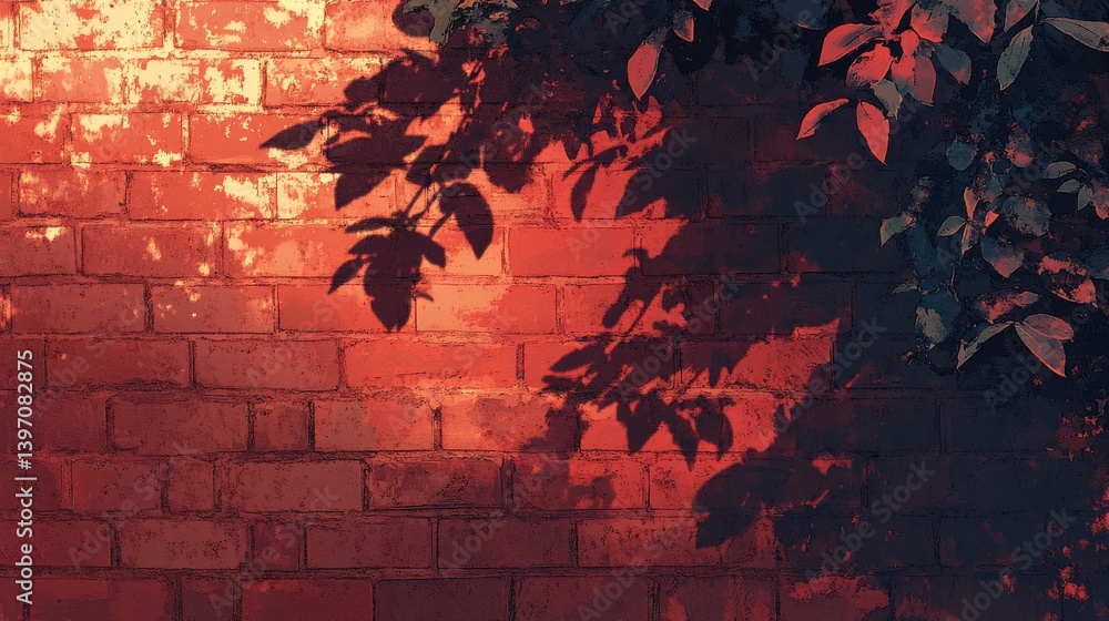 Poster red brick wall background with visible textures and patterns, perfect for creative projects or addin