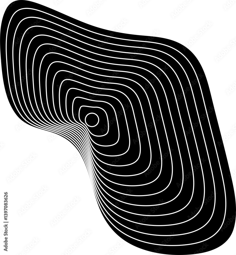 Poster Dynamic amorphous shapes with blend effect. Modern design