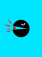 Doodle Black Symbol in blue background