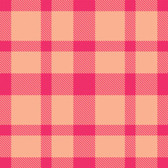 Plaid pattern seamless. Traditional red pink & Deep pale salmon Tartan Textile Design. 
