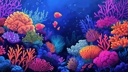 ilustration of tropical reef in the sea
