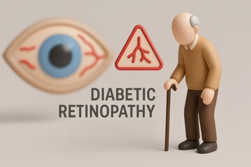 Diabetic Retinopathy Concept: This image illustrates the medical condition of diabetic retinopathy.