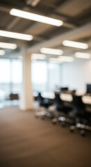 Modern Office Blur: Abstract Workspace Vibe | Workplace Interior, Corporate Setting, Contemporary Design, Blurry Background