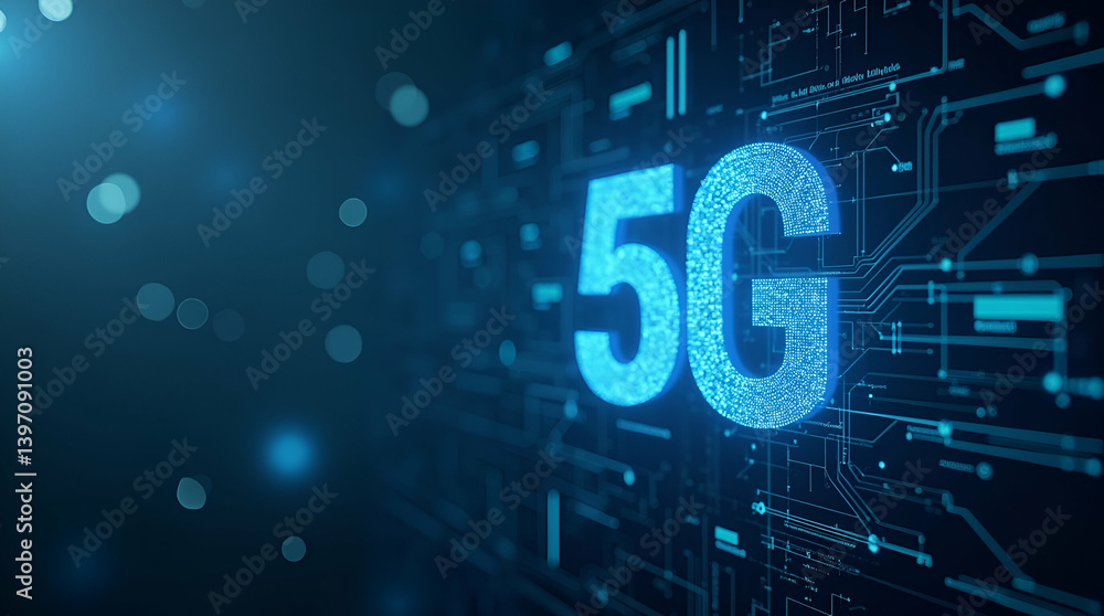 Poster innovative 5g wireless technology system demonstrating robust signal strength rapid data exchange an