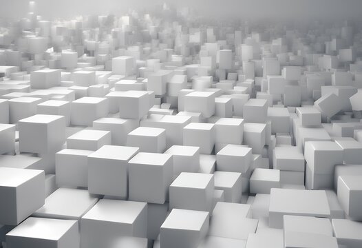 Fototapeta background template geometric space copy chaotic design rendering abstract composition corporate 3d cubic cubes white minimal business architecture object abstraction wallpaper digital shape creative