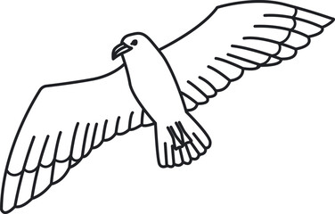 Minimalist Seagull in Flight