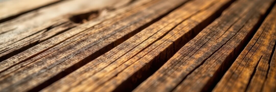 Close-up, parallel lines carved in wood; natural, warm tones, shadow, light, abstract