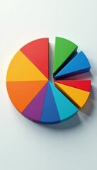 Obraz premium Colorful segmented pie chart depicting various income sources contributing to expansion , statistics, money, progress