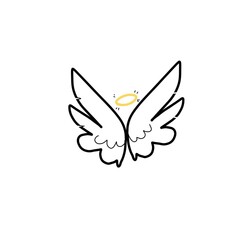 Fototapeta premium angel logo illustration on white background 