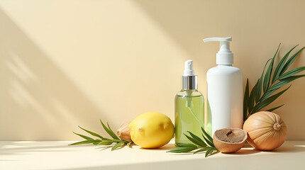 Organic Cosmetics: Natural Ingredients & Sustainable Formulations for Eco-Friendly Skincare Solutions - Perfect for Modern Consumers - Photo Stock Concept with Empty Space