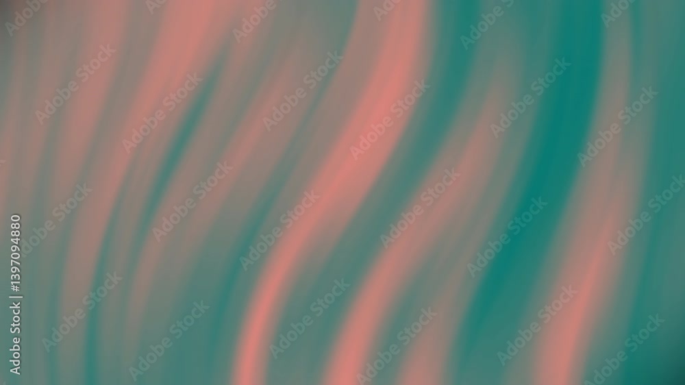 Poster a smooth wave pattern with shades of teal and soft pink, creating a calming, abstract visual effect.