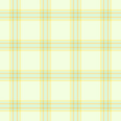 Delicate plaid pattern with interwoven pale yellow, pastel turquoise, and warm orange lines. Ideal for backgrounds, textiles, or subtle design accents.