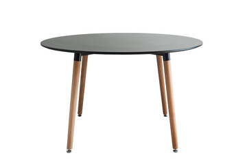 round black table isolated on white background.