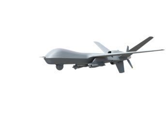 Isolated Military Drone with Missiles