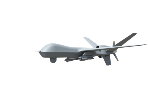 Isolated Military Drone with Missiles