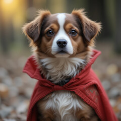 Fototapeta premium a dog in a cape. Generative AI