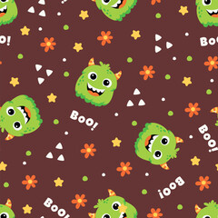 Obraz premium Playful Monster Motif: Seamless Repeat Pattern for Juvenile Designs and Textiles