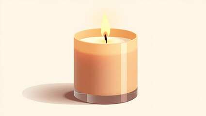 Elegant Scented Candle Mockup: Showcase Warm Color Tones & Luxurious Textures for Premium Home D?cor Branding in a Simple Flat Vector Illustration Style