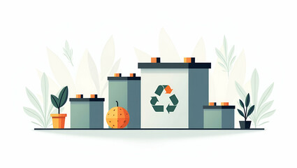 Innovative Imagery of Repurposed EV Batteries: Sustainable Energy Storage Solutions in Modern Settings - A Cute Vector Illustration for Smart Business