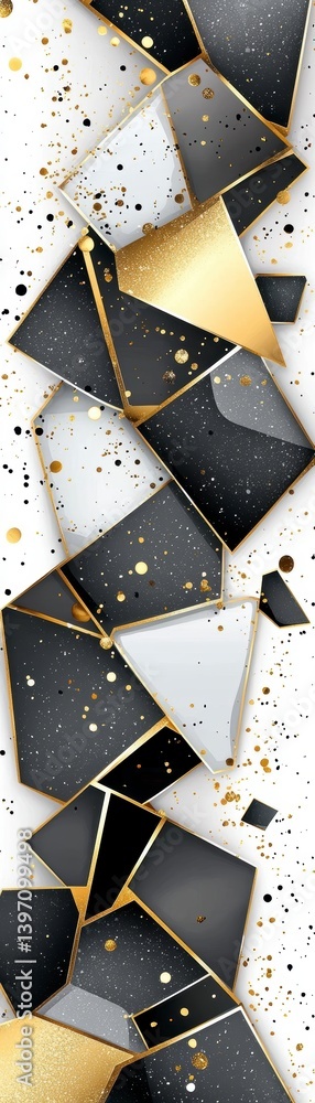 Poster dynamic geometric patterns abstract art digital design modern aesthetic vertical view contemporary c
