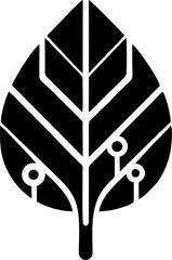 Tech-infused leaf design, symbolizing sustainability.
