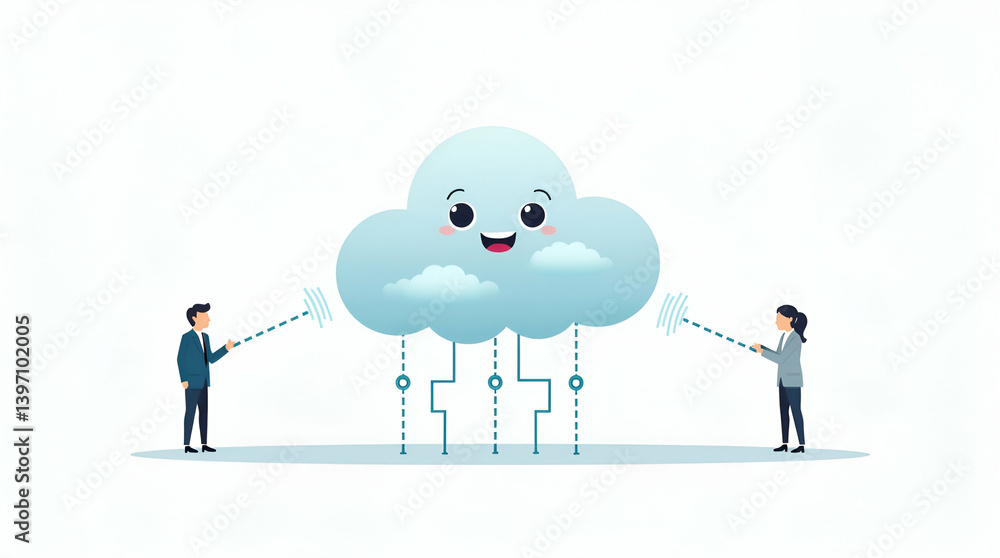 Poster flat efficient cloud connectivity solutions integrate diverse network systems ensuring rapid data ex