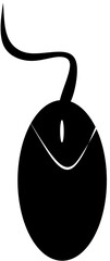 Black Mouse with white Scroll